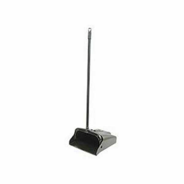 Lobby Dust Pan, 39-1/2 in Overall Length, 12 in Overall Width, Aluminum/Molded Plastic, Black