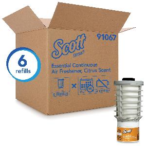 Air Freshener Refill, Continuous, For Use With: 92620 and 92621 Continuous Air Freshener Dispensers, Specifications: 4.4 in H x 2.3 in W x 2.3 in D, Citrus Scent, Clear Glass