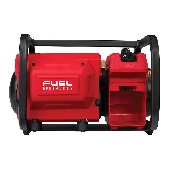 Compact Quiet Compressor, Brushless Cordless Oil Free Pump, Series: FUEL™, 135 PSI Pressure, Hot Dog Tank, 2 gal Tank, 18 V, 16-1/4 in Overall Length, 18.62 in Overall Width, 10.62 in Overall Height, Steel