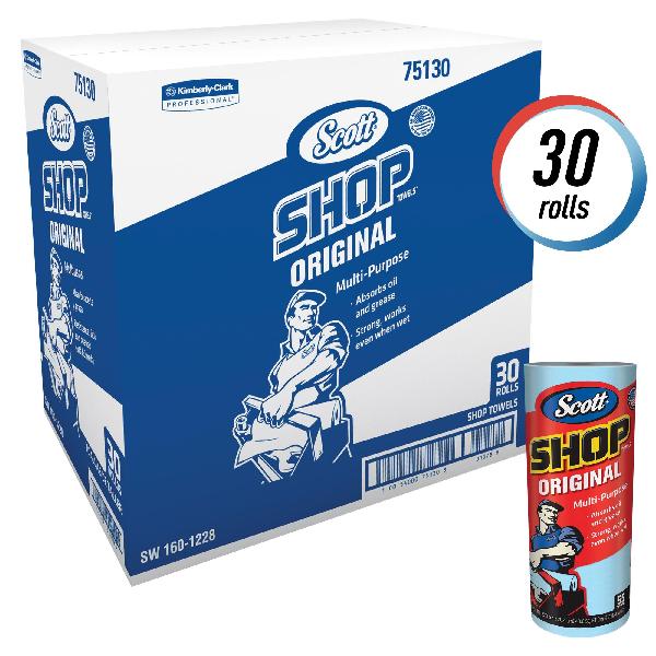 Shop Towel, Series: Original, 11 in Length, 10.4 in Width, Hydroknit®, Blue, Roll