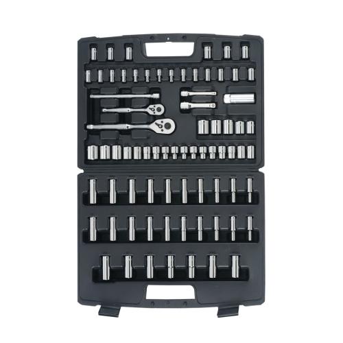 Mechanic's Tool Set, 6-Point, 75 Piece, Molded Case Tool Storage Type, Yes Tool Storage Included, Chrome Vanadium Steel, Polished Chrome