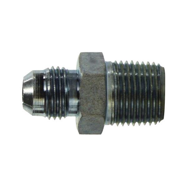 Hydraulic Connector, Straight, 1-5/16-12 x 1-1/2 Inch Nominal, 37° Male JIC Flare x MNPT, 3000 psi, Steel, Domestic