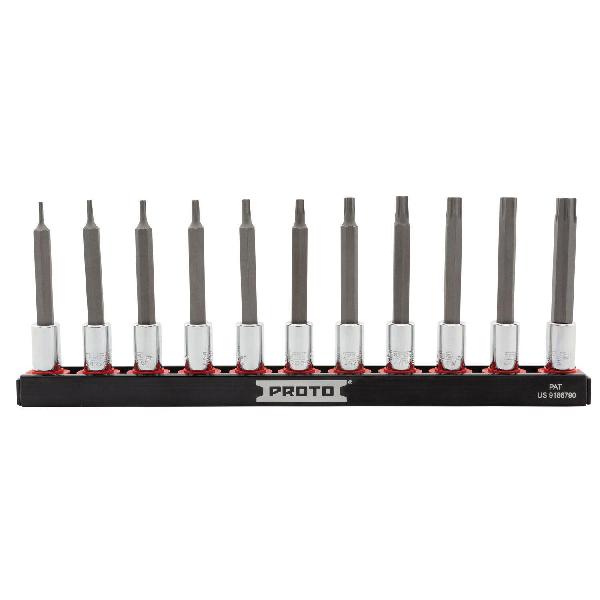 Socket Bit Set, Impact Rated: No, Measurement System: Imperial, 11 Piece, 1/4 in Drive, Specifications Met: ANSI Specified, Tether Capable: No, Alloy Steel, Polished Chrome