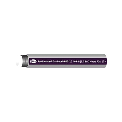 Food and Beverage Hose, 4 Inch Nominal, 4.56 Inch Outside Diameter, 100 ft Length, 40 psi Working, -40 to 150 °F, Natural Rubber Tube/Cover, Gray