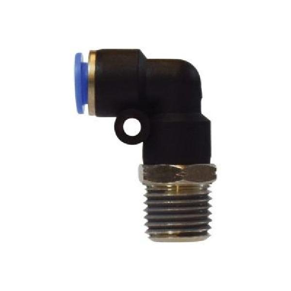 Tube to Pipe Elbow, Swivel, 1/2 Inch Nominal, Push-In x MNPT, 0 to 150 psi, 0 to 160 °F, Brass/Composite Polyacetal