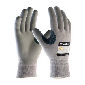 Cut-Resistant Gloves, Series: 19-D470, L Size, Foam Nitrile Coating, Nylon, Gray, Seamless Style, Dyneema®/Lycra®/Nylon Lining, Knit Wrist Cuff, 9.1 in Length, Resists: Abrasion, Cut, Puncture and Tear