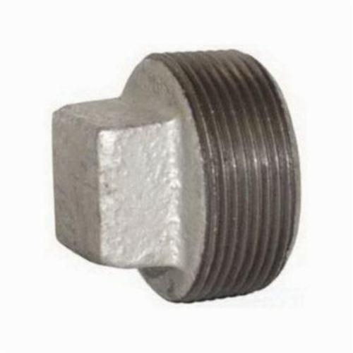 Plug, Square Head, Fitting/Connector Type: Plug, 3 Inch Nominal, MNPT End Style, 150 lb Pressure Class, Iron, Galvanized