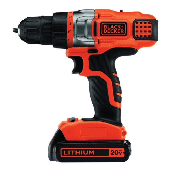 Drill/Driver Kit, 3/8 Inch Chuck, Keyless Chuck, 1400 RPM No-Load, 2 Speed, 20 VDC, Lithium-Ion Battery, 1.5 Ah Battery, Battery Included: Yes, Orange, Variable Speed Control