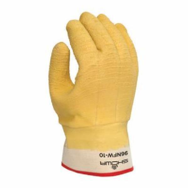 Chemical-Resistant Gloves, Insulated, Series: 96NFW, L/SZ 10 Size, Yellow, Rough, Rough Grip Style, Cotton/Foam Insulated Lining, Gauntlet Cuff, Natural Rubber Coating, Resists: Abrasion, Cut and Puncture
