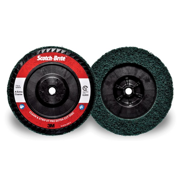 Non-Woven Abrasive XT Pro Disc, Clean and Strip Extra Cut, 7 Inch Diameter Disc, Type 27/Quick-Change Attachment, Extra Coarse Grade, Aluminum Oxide Abrasive, Fiber Backing, 8600 RPM Maximum