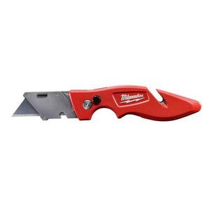 Flip Utility Knife, 2 in Blade Length, Double Edged Retractable Blade, Metal Blade, Gut Hook Blade, Blades Included: 5, Ergonomic Handle, 5-1/4 in L Handle, Aluminum Handle, 7-1/4 in Overall Length, 1-1/4 in Overall Width, 1/2 in Overall Depth