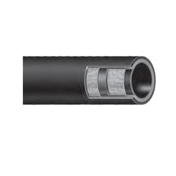 Water Hose, 1 in Nominal, 1.62 in OD, 100 ft Length, 300 psi Working, -25 to 200 deg F, Versigard® Synthetic Rubber Tube/Cover, Black, Import