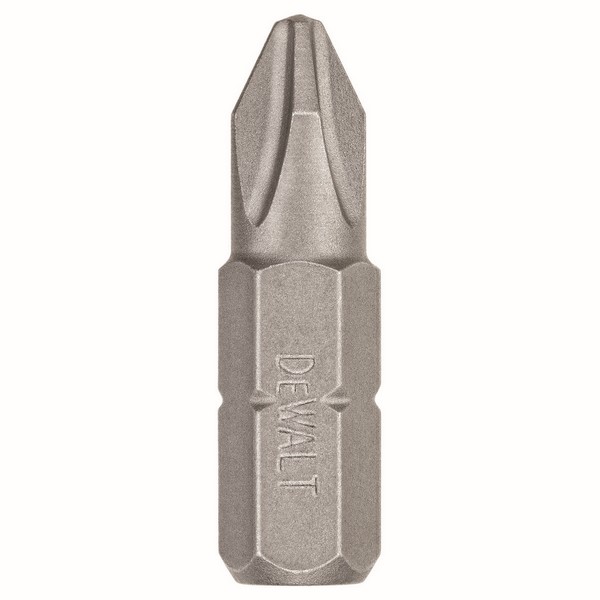 Screwdriver Bit, Standard, #2 Point, Phillips® Point, 1 in Overall Length, Hex Shank, 1/4 in Shank, Steel
