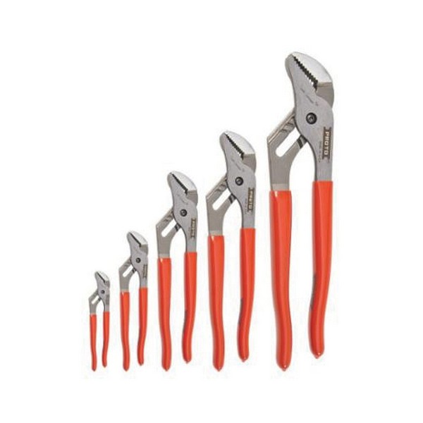 Plier Set, Series: XL Series, Groove Joint Pliers, 5 Piece, Specifications Met: ASME B107.23-2004, Steel, Red Handle
