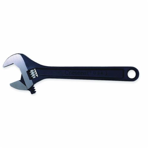 Adjustable Wrench, 0.938 in Wrench Opening, 6 in Overall Length, Non-Slip/Non-Cushion Grip Handle, Heat Treated Alloy Steel Body, Heat Treated Alloy Steel, Black Oxide