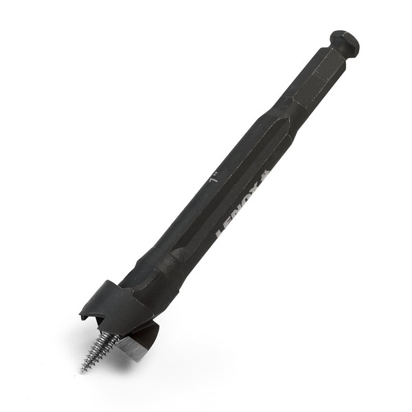 Self-Feed Wood Drill Bit, Drill Style: Self-Feed, 1 in Diameter, 4 in Overall Length, Hex Shank, HSS Cutting Edge, Bi-Metal, Black Oxide