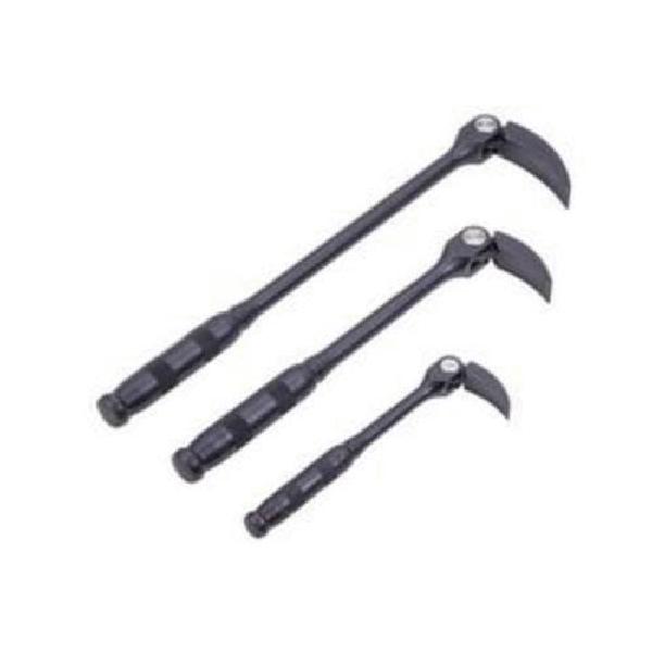 Pry Bar Set, 8 in, 12 in, 16 in Lengths Included, 3 Piece, Steel, Black Oxide