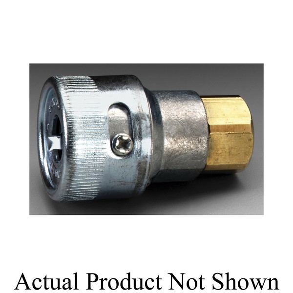 Socket, Industrial Interchange, Series: Whitecap™, For Use With: W-9435 and W-2929 3M™ Supplied Air Hose, 3M™ Whitecap™ Helmets, Specifications: 1/4 in Body, 1/4 in FPT, Steel and Brass