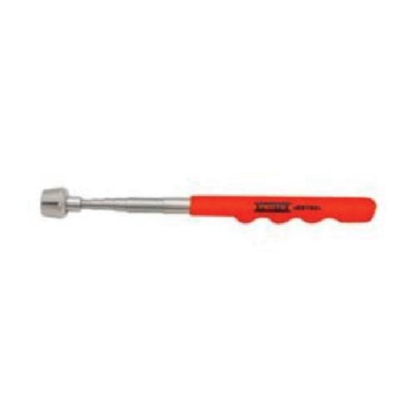 Pickup Tool, Magnetic Long Reach, 8-1/4 in Overall Length, 30-1/4 in Extended Length, Gripped Handle, 16 lb Pull, Stainless Steel/Hard Plastic