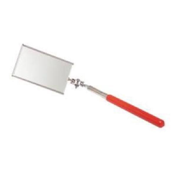 Inspection Mirror, Retractable, 2-9/16 x 3-3/4 in Mirror, Rectangle Shape, 6-3/4 to 29-3/4 in Length, Telescoping Handle, All Angle Ball Joint Swivel, Stainless Steel/Vinyl Handle