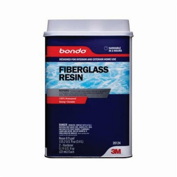 Fiberglass Resin Filler, 2-Component All Purpose, 1 gal, Can, Part A: Liquid/Paste/Part B: Liquid, Part A: Light Straw/Part B: Clear