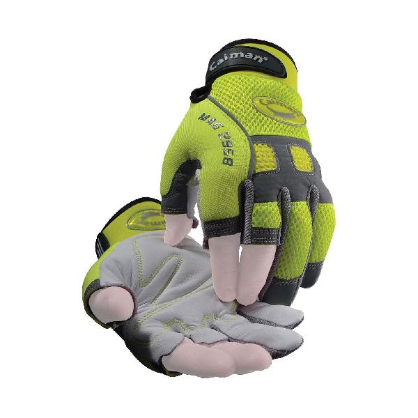 Gloves, Multi-Activity, Series: 2956, Cut and Sewn Glove, 2XL Size, Grain Leather Palm, Black, Hook and Loop Closure