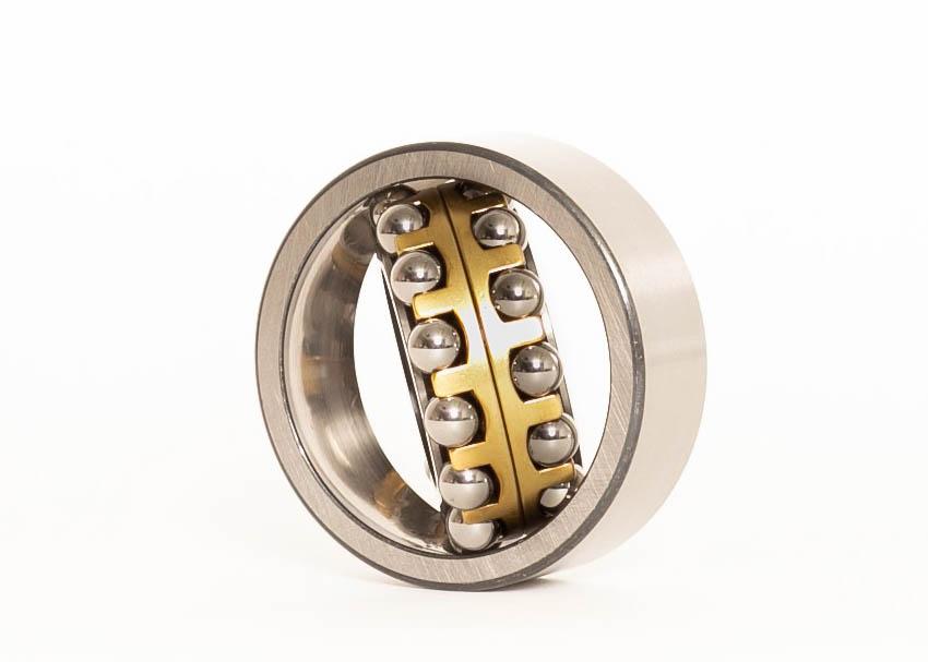 Ball Bearing, 90 mm Bore, 225 mm Outside Diameter, 2 Rows, 54 mm Width, Open Closure, Brass Cage