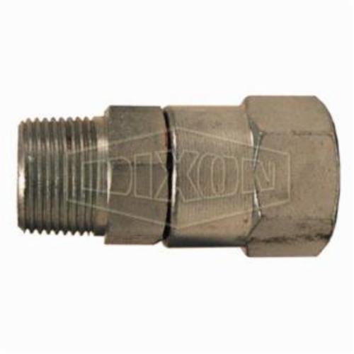 Swivel, In-Line, Fitting/Connector Type: Swivel, 3/4 Inch Nominal, FNPT x MNPT, 1-1/4 Inch Hex, 2-7/8 Inch Length, 250 psi, 70 °F, Steel, Domestic