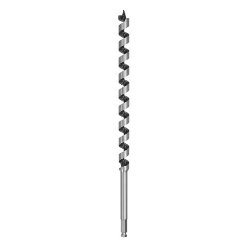 Power Ship Auger Bit, Short, Drill Style: Auger, 1-3/8 in Diameter, 6 in Overall Length, Extra Deep Flute, 4 in Flute Length, 7/16 in Shank, Ball Groove Shank, Alloy Steel, Bright, Silver