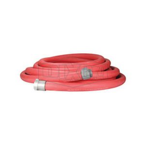 Fire and Utility Hose, Non-Collapsible, 1-1/2 Inch Nominal Size, NST (NH), 100 ft Length, 200 psi Working, 70 °F Ambient, Red, Domestic
