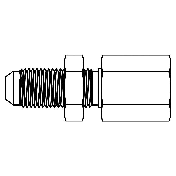 Bulkhead Adapter, Straight, Series: 2705-LN, 7/8-14 x 1/2-14 Nominal, 37 deg Male JIC x FNPT End Style, 316 Stainless Steel