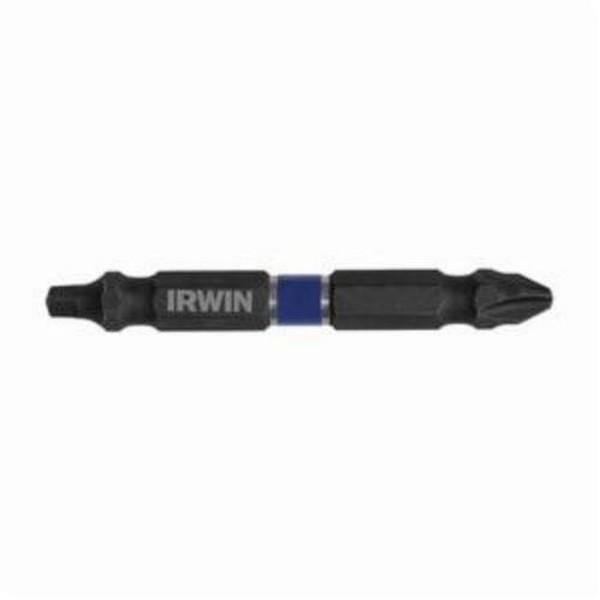 Impact Double Ended Bit, Combination Heavy Duty SAE, NO 2 Point, Phillips®/Robertson/Square Recess Point, 2-3/8 in Overall Length, 1/4 in, Cold Forged High Grade Steel, Black Oxide