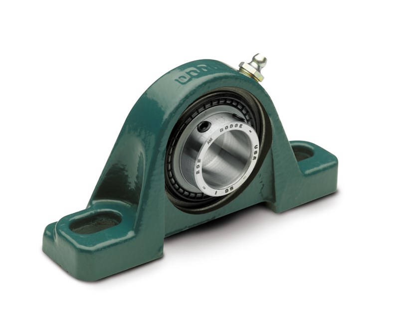 Pillow Block Ball Bearing Unit, 1-3/16 Inch Bore, 4.68 to 5.44 Inch Bolt Center-to-Center Length, 1.88 Inch Base to Bore Centerline, 6-1/2 Inch Overall Length, 1.71 Inch Overall Width, 3-3/4 Inch Overall Height, Two-Bolt Base Mounting, Round Bore, 1-3/4 Inch Base Width, Single Lip Seal, Non-Expansion (Fixed) Expansion, 5500 RPM Maximum, Cast Iron