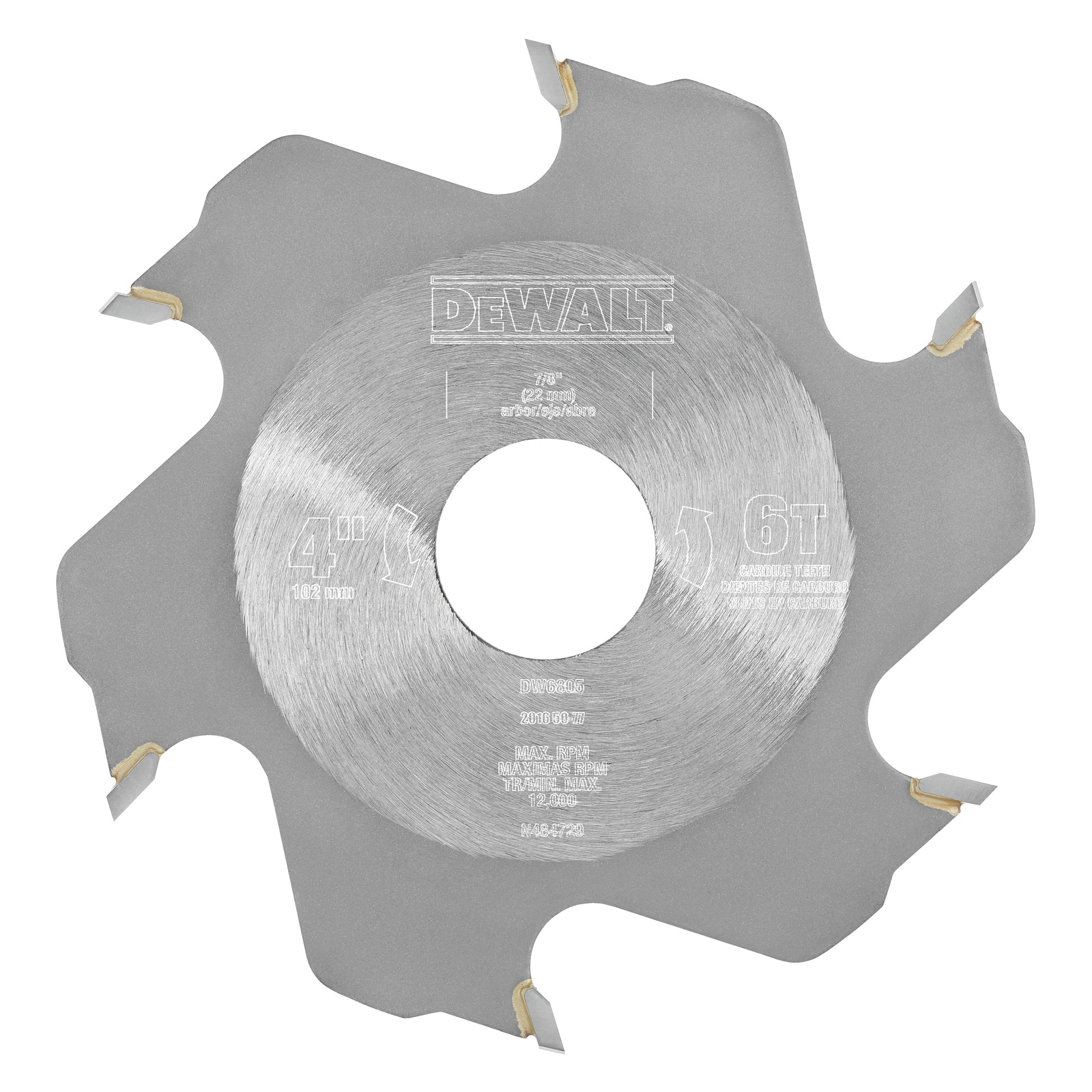 Blade, For Use With: DW682K Plate Joiner Kits, 6-Tooth, Carbide, 4 in Dia
