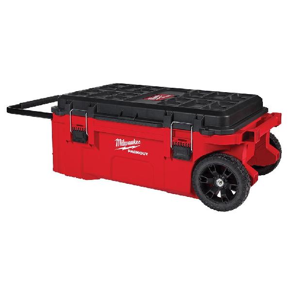 Rolling Tool Chest, Series: PACKOUT™, 38 in Width, 24 in Depth, 15.8 in Height, 9 in Caster, 250 lb Capacity, Plastic, Black/Red