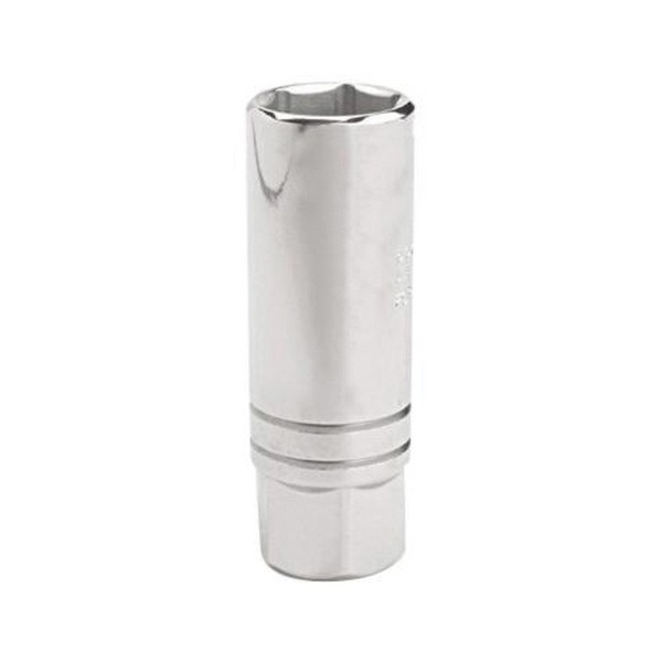 Socket, Spark Plug Standard Length, No Impact Rated, Measurement System: Imperial, Square Drive, 1/2 in Drive, 5/8 in Socket, 2-1/2 in Overall Length, Ball Locking, 6 Points, Alloy Steel, Polished Chrome