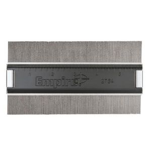 Contour Gauge, Low Profile, 3-1/4 in Probe, 6 in Metal Case Length, 1-7/8 in D, Stainless Steel, Enamel and Brass