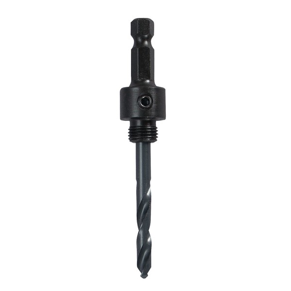 Standard Hole Saw Arbor, Standard, Hex Shank, 3/8 in Shank, 9/16 to 1-3/16 in Hole Saw Dia, 1/4 in Pilot Drill, 5 in Overall Length, Steel Cutting Edge, Steel