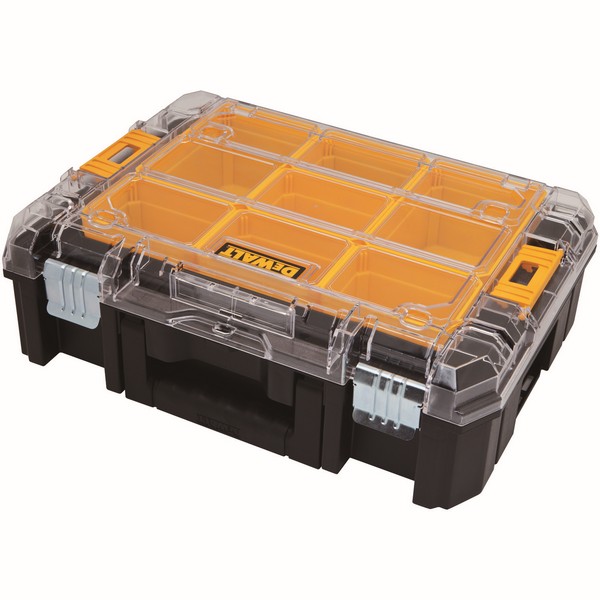 Tool Organizer, Latchable, 12.948 in Overall Width, 5.65 in Overall Height, 22 lb Capacity, Plastic, Black/Yellow