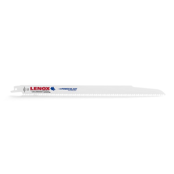 Reciprocating Saw Blade, Shatter-Resistant, 12 in Length, 3/4 in Width, 0.05 in Thickness, 6 TPI, Patented/Tuff Teeth, 1/2 in Tang, Universal/Toothed Edge Tang, HSS Cutting Edge, Flexible Steel Body, Applicable Materials: Nail Embedded Wood
