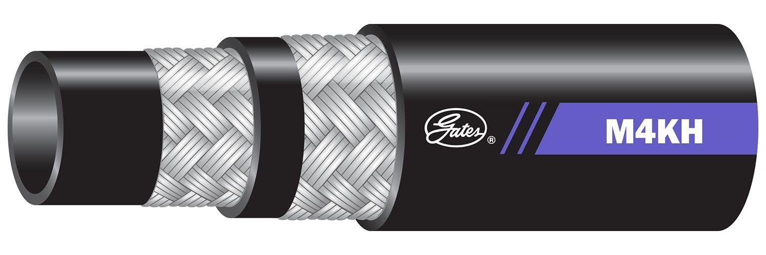 Hydraulic Hose, High Temperature, Series: M4KH, 0.63 in ID, 0.99 in OD, 220 ft. Length, 4000 psi Working, -40 to 250 °F, Nitrile, Black, Domestic