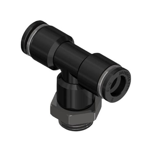 Male Branch Tee, Fitting, 5/16 in x 1/4 Nominal, Universal End Style, 17 mm Hex, 0 to 150 psi Pressure, 32 to 140 °F, Polybutylene Terephthalate