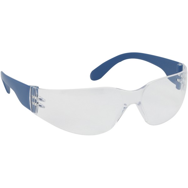Safety Glasses, Fogless 360 Z12 Metal Detectable, Universal Size, Light Blue Lens, Bouton Rimless Frame, Clear Frame