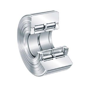 Track Roller, Crowned Yoke Type, Series: NNTR, 55 mm Bore, 140 mm Roller Diameter, 68 mm Roller Width, 70 mm Overall Width, 315000 N Load, Double Seal Closure, 850 RPM Maximum, -30 to 140 deg C, Uncoated