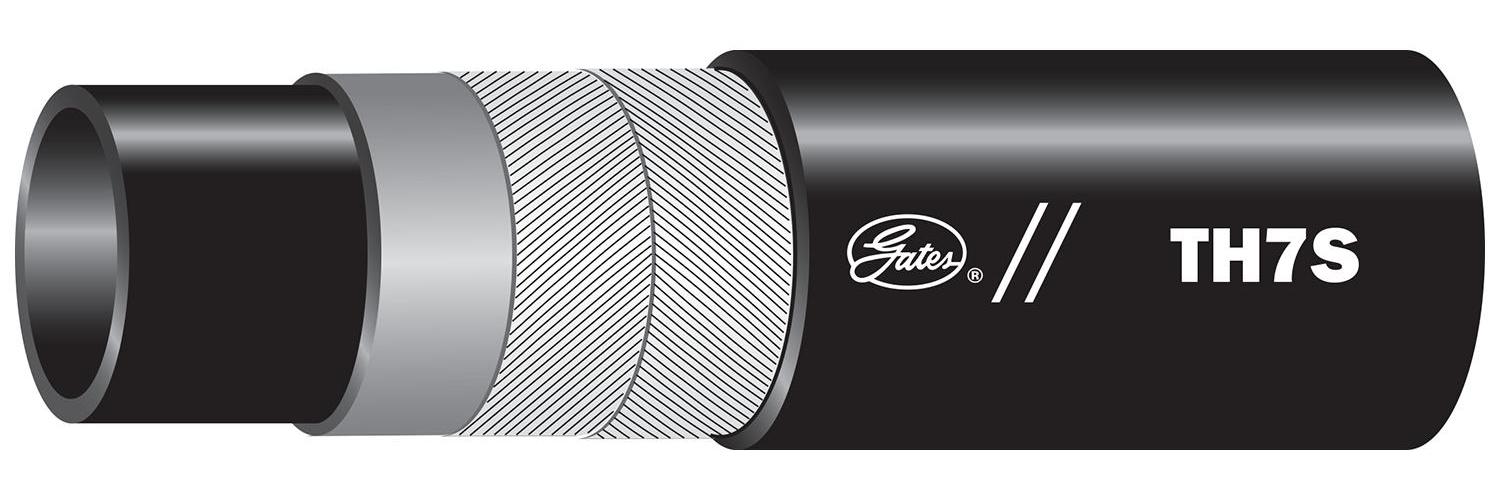 Hydraulic Hose, Standard, Series: TH7S, 0.38 in ID, 0.64 in OD, 250 ft. Length, 2250 psi Working, -54 to 200 °F, Urethane, Black, Domestic