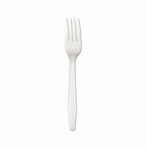 Disposable Fork, Heavyweight, Polystyrene, White
