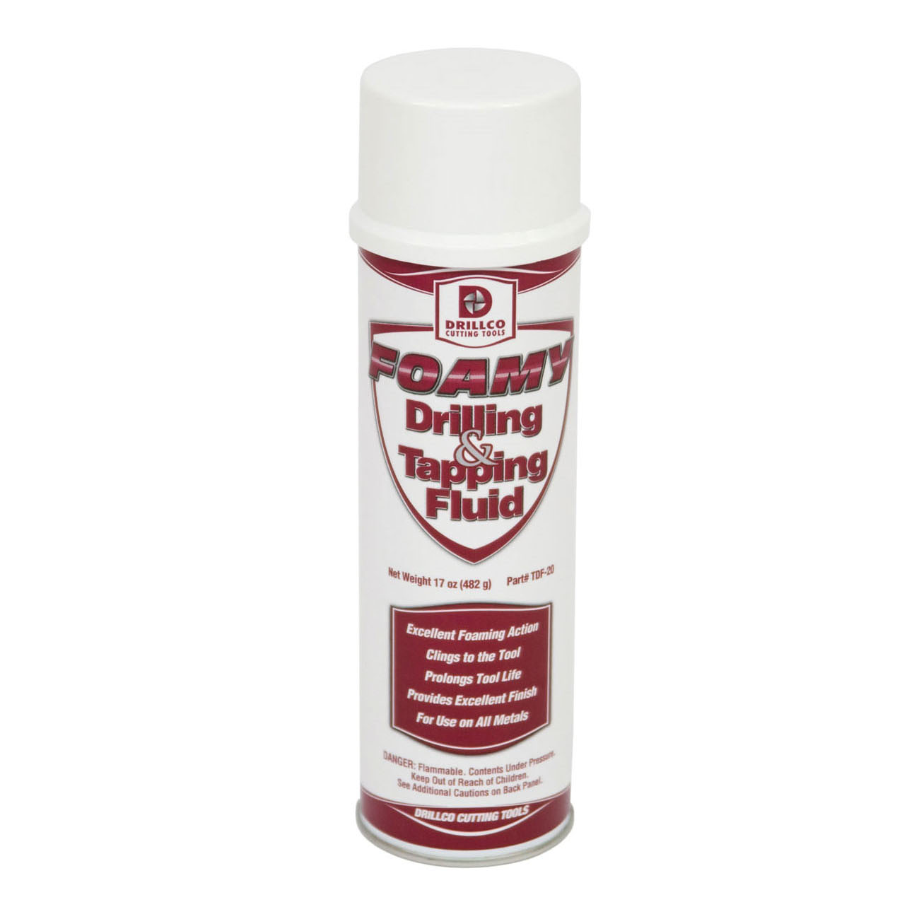 Drilling and Tapping Foamy Spray, 20 oz Container, Aerosol Can Container, Liquid Form, Clear, Slight Petroleum Odor/Scent, >235 °C Flash Point, Flammability: 3, 0.894 Aerosol/1.04 Bulk Specific Gravity