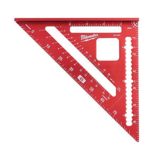 Rafter Square, 7 in Size, Graduations: 1/8 in, Measuring System: Imperial, 1-1/8 in Width, Aluminum