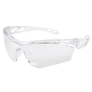 Safety Glass, Single Lens, Series: Checklite® CL4, Uncoated Lens Coating, Clear Lens, Hollowed Out/Lightweight, Polycarbonate Lens, Hybrid Temple, Specifications Met: ANSI Z87+