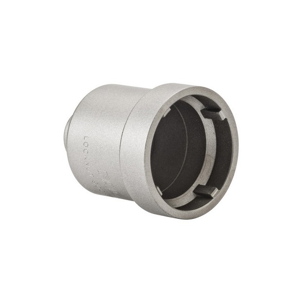Lock Nut Socket, Square Drive, Series: LOCKNUT-SOCKET-KM, 1 Inch Drive, 130.6 mm Inside Diameter x 143 mm Outside Diameter Socket, 110 mm Socket Depth, For Use With: KM20 Lock Nut, ZMA90, ZMA130, ZM100, AM90, AM100, AM11 Precision Lock Nuts and AMS90, AM110 Socket Wrenches, Lustrous Silver